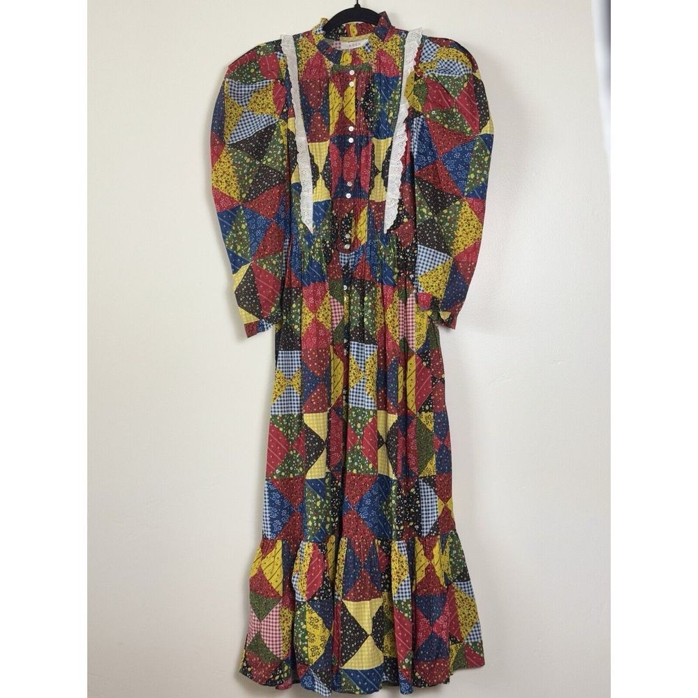 Doen Nicolette Dress | Countryside Patchwork Print | Sz. XXS - Picture 5 of 15